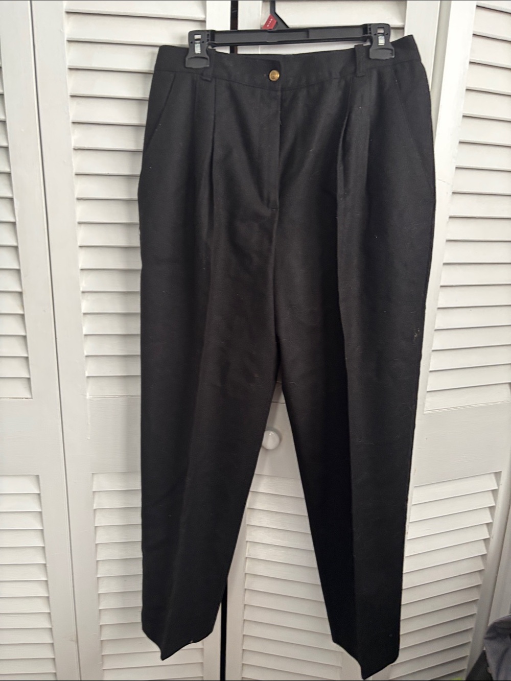 Classic Black High-Waist Women's wool trousers Jonathan Logan size 12